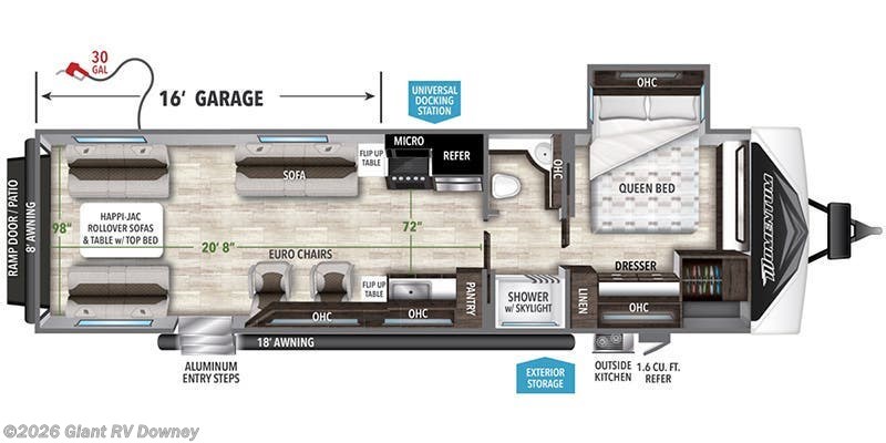 2023 Grand Design Momentum G-Class 32G - Used Toy Hauler For Sale by Giant RV in Downey, California