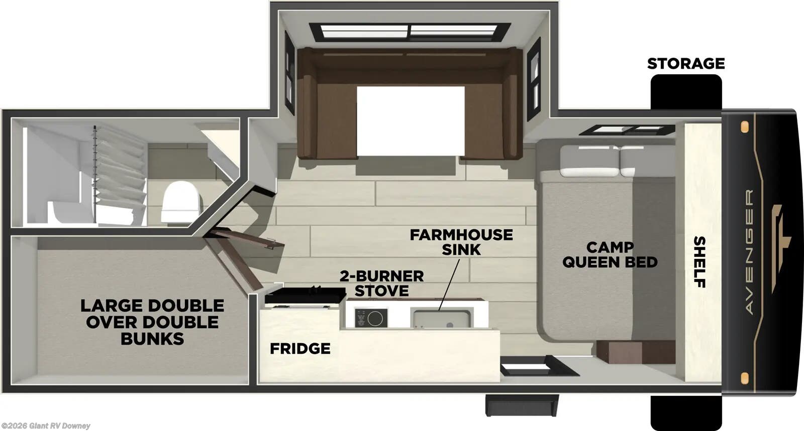 2026 Prime Time Avenger 18DBS - New Travel Trailer For Sale by Giant RV in Downey, California