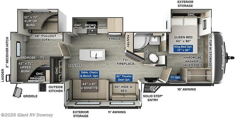 2025 Forest River Flagstaff Classic 832BWS - Used Travel Trailer For Sale by Giant RV in Downey, California