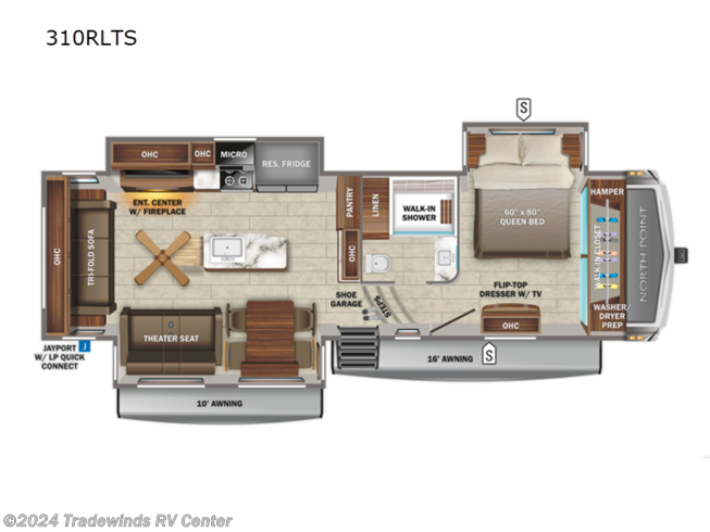 2022 Jayco North Point 310RLTS - New Fifth Wheel For Sale by Tradewinds RV Center in Clio, Michigan