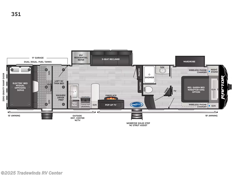 2022 Keystone Raptor 351 - New Toy Hauler For Sale by Tradewinds RV Center in Clio, Michigan features Slideout