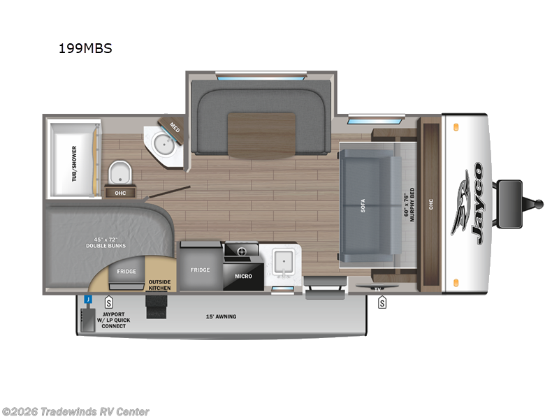 2024 Jayco Jay Feather Micro 199MBS - New Travel Trailer For Sale by Tradewinds RV Center in Clio, Michigan features Slideout