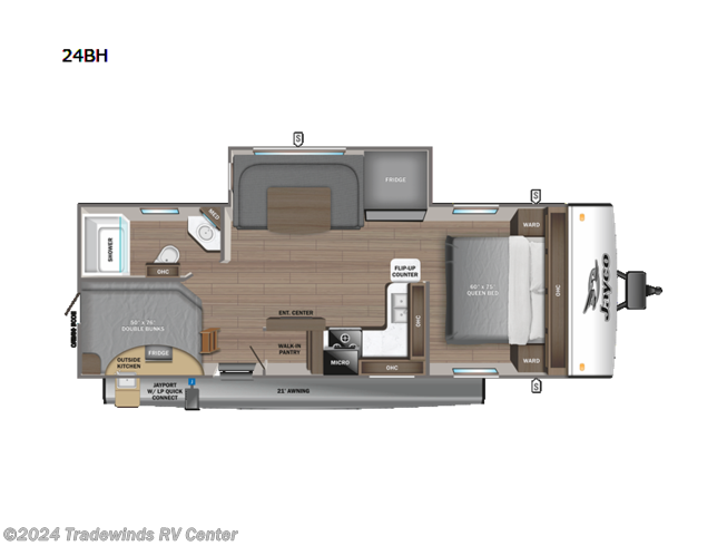 2024 Jayco Jay Feather 24BH - New Travel Trailer For Sale by Tradewinds RV Center in Clio, Michigan