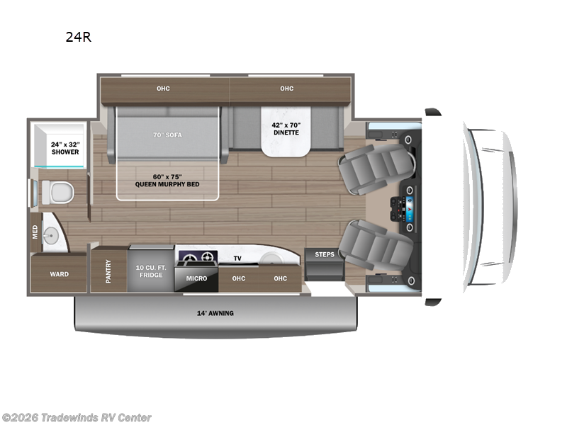 2024 Jayco Melbourne 24R - New Class C For Sale by Tradewinds RV Center in Clio, Michigan features Slideout