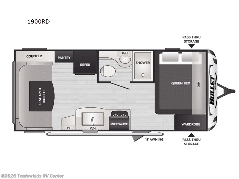 2025 Keystone Bullet Classic 1900RD - New Travel Trailer For Sale by Tradewinds RV Center in Clio, Michigan