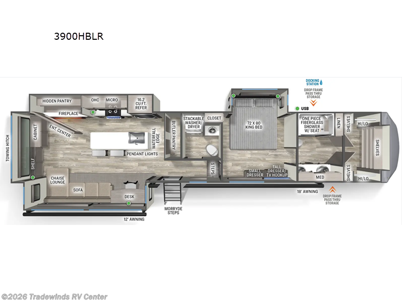2026 Forest River Sierra 3900HBLR - New Fifth Wheel For Sale by Tradewinds RV Center in Clio, Michigan features Slideout