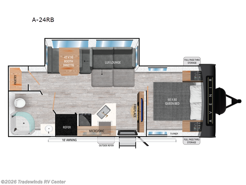 2025 Cruiser RV Avenir 24RB - New Travel Trailer For Sale by Tradewinds RV Center in Clio, Michigan features Slideout