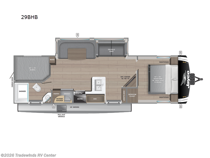 2026 Jayco Jay Feather 29BHB - New Travel Trailer For Sale by Tradewinds RV Center in Clio, Michigan features Slideout