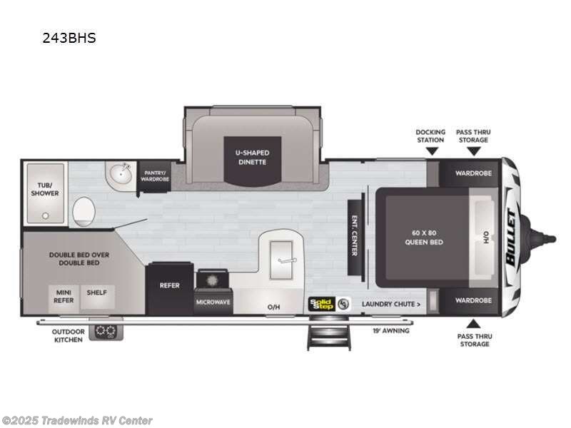 2021 Keystone Bullet 243BHS - Used Travel Trailer For Sale by Tradewinds RV Center in Clio, Michigan features Slideout