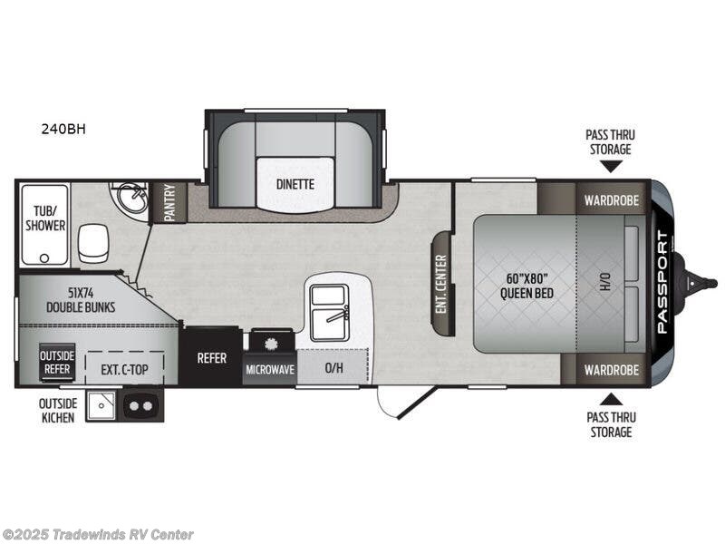 2019 Keystone Passport 240BH SL Series - Used Travel Trailer For Sale by Tradewinds RV Center in Clio, Michigan features Slideout