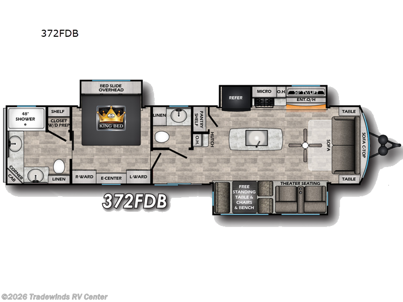 2026 CrossRoads Hampton 372FDB - New Destination Trailer For Sale by Tradewinds RV Center in Clio, Michigan features Slideout
