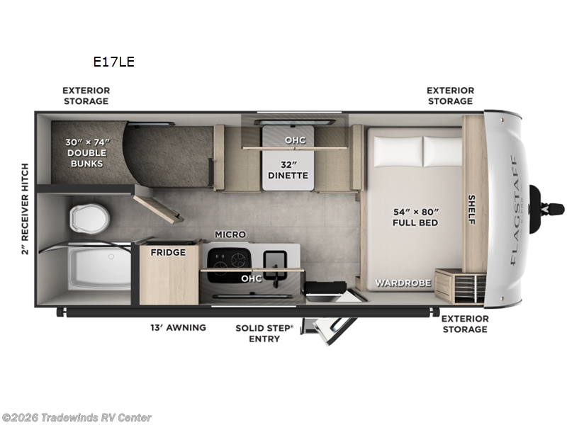2026 Forest River Flagstaff E-Pro 17LE - New Travel Trailer For Sale by Tradewinds RV Center in Clio, Michigan