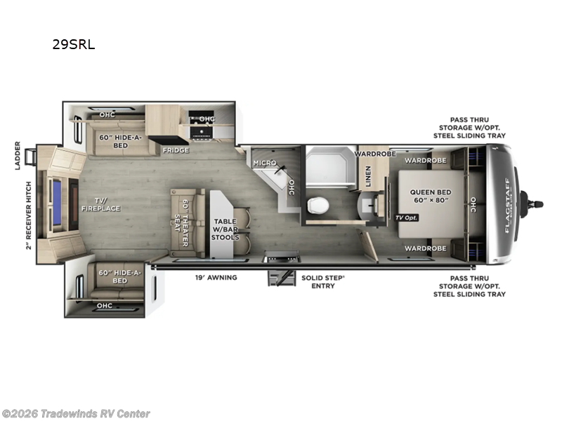 2026 Forest River Flagstaff Super Lite 29SRL - New Travel Trailer For Sale by Tradewinds RV Center in Clio, Michigan features Slideout
