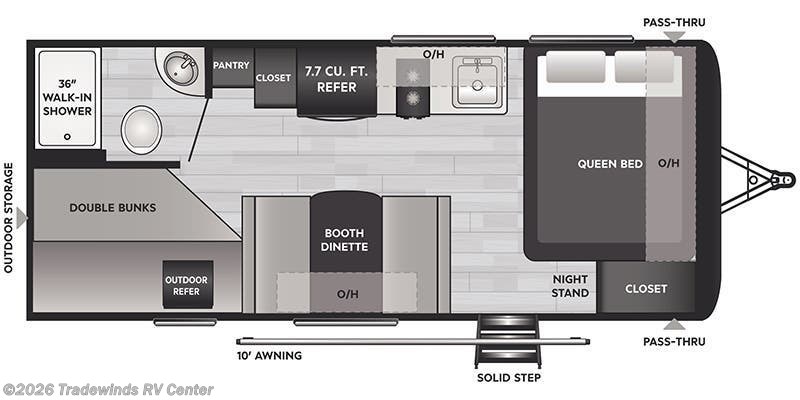 2025 Keystone Hideout East 201BH - New Destination Trailer For Sale by Tradewinds RV Center in Clio, Michigan