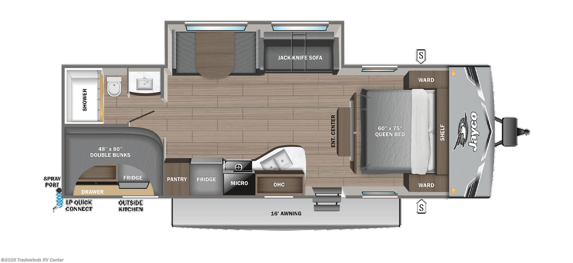 2027 Jayco Jay Flight SLX 261BHS - New Travel Trailer For Sale by Tradewinds RV Center in Clio, Michigan