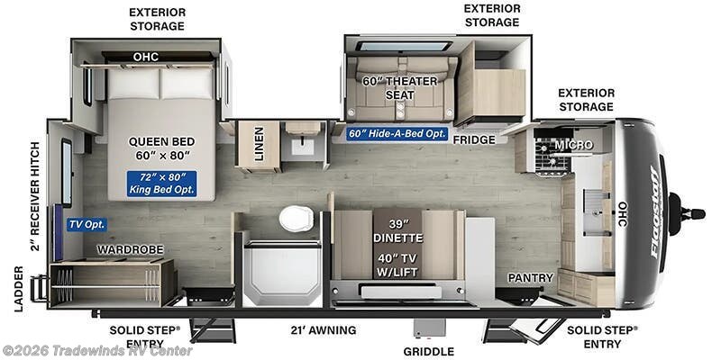 2025 Forest River Flagstaff Super Lite 26SFK - New Travel Trailer For Sale by Tradewinds RV Center in Clio, Michigan