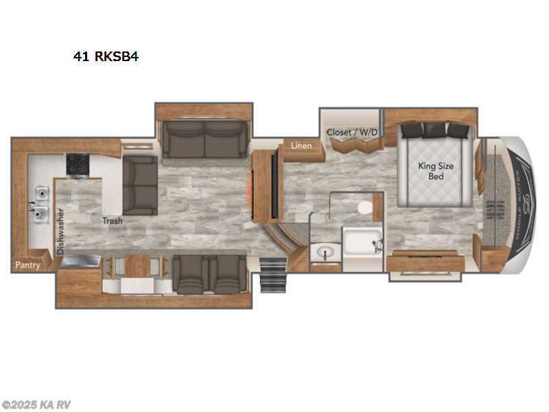 2021 DRV Mobile Suites 41 RKSB4 - Used Fifth Wheel For Sale by KA RV in Desert Hot Springs, California features Slideout