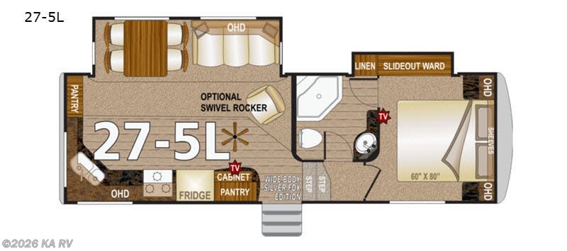 2019 Northwood Silver Fox Arctic  Edition 27-5L - Used Fifth Wheel For Sale by KA RV in Desert Hot Springs, California features Slideout