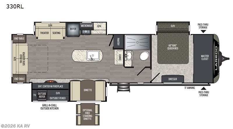 2020 Keystone Laredo 330RL - Used Travel Trailer For Sale by KA RV in Desert Hot Springs, California features Slideout