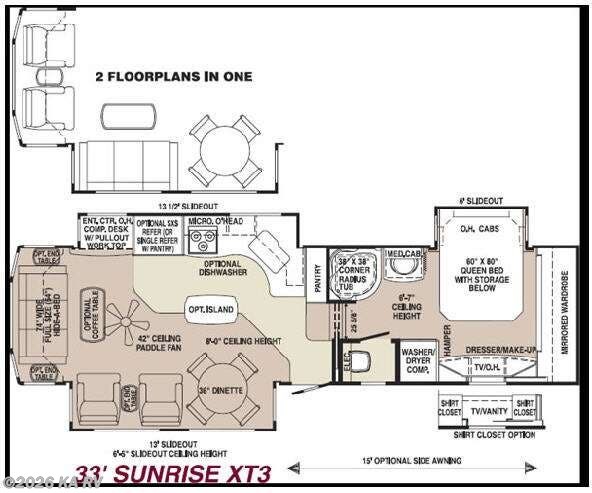 2003 Teton Homes Experience 33' Sunrise XT3 - Used Fifth Wheel For Sale by KA RV in Desert Hot Springs, California features Slideout