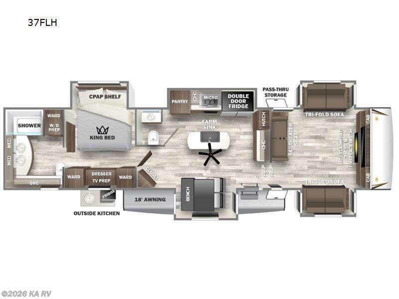 2023 Forest River Sabre 37FLH - Used Fifth Wheel For Sale by KA RV in Desert Hot Springs, California features Slideout