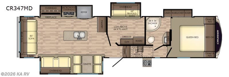 2018 CrossRoads Cruiser CR347MD - Used Fifth Wheel For Sale by KA RV in Desert Hot Springs, California features Slideout