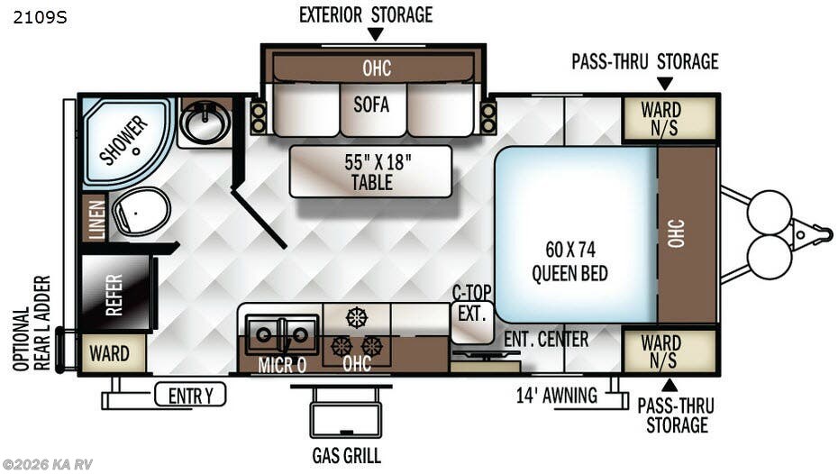 2017 Forest River Rockwood Mini Lite 2109S - Used Travel Trailer For Sale by KA RV in Desert Hot Springs, California features Slideout