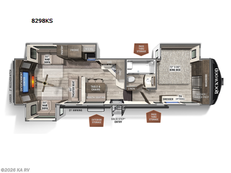 2022 Forest River Rockwood Signature Ultra Lite 8298KS - Used Fifth Wheel For Sale by KA RV in Desert Hot Springs, California features Slideout