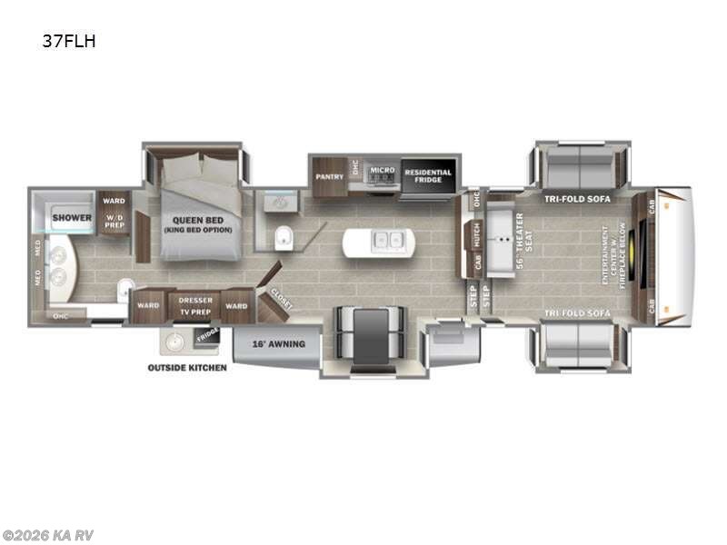 2021 Forest River Sabre 37FLH - Used Fifth Wheel For Sale by KA RV in Desert Hot Springs, California features Slideout