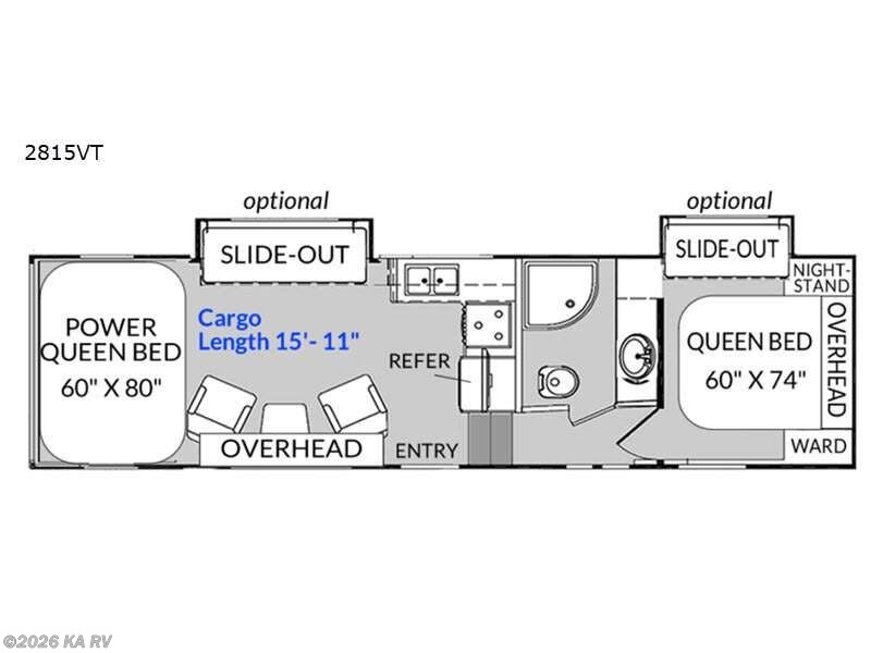 2023 Genesis Supreme Vortex 2815VT - Used Toy Hauler For Sale by KA RV in Desert Hot Springs, California features Slideout