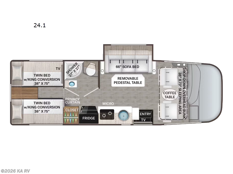 2024 Thor Motor Coach Vegas 24.1 - Used Class A For Sale by KA RV in Desert Hot Springs, California features Slideout