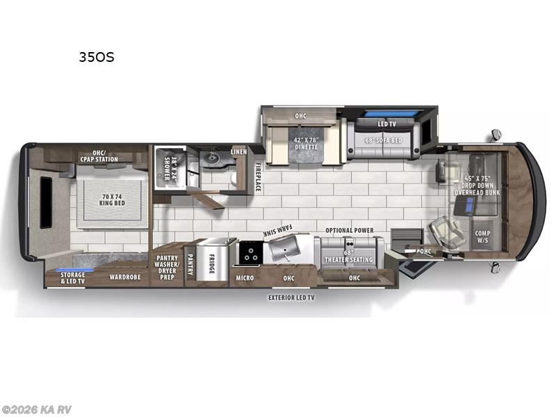 2023 Coachmen Mirada 35OS - Used Class A For Sale by KA RV in Desert Hot Springs, California features Slideout