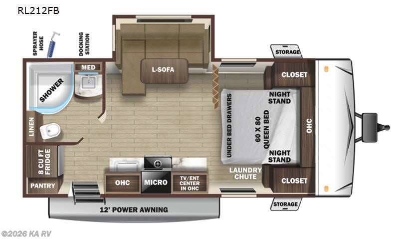 2021 Highland Ridge Range Lite RL212FB - Used Travel Trailer For Sale by KA RV in Desert Hot Springs, California features Slideout