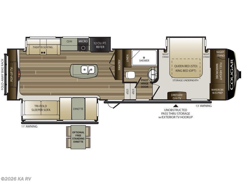 2018 Keystone Cougar 311RES - Used Fifth Wheel For Sale by KA RV in Desert Hot Springs, California features Slideout