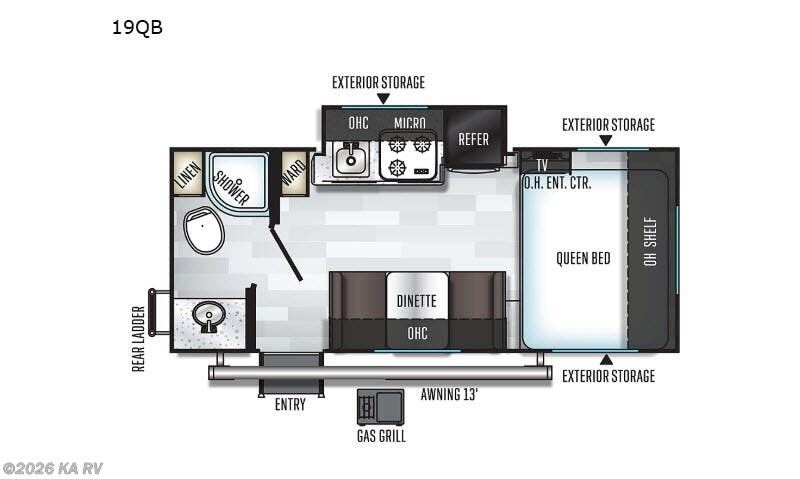 2019 Forest River Rockwood Geo Pro 19QB - Used Travel Trailer For Sale by KA RV in Desert Hot Springs, California features Slideout