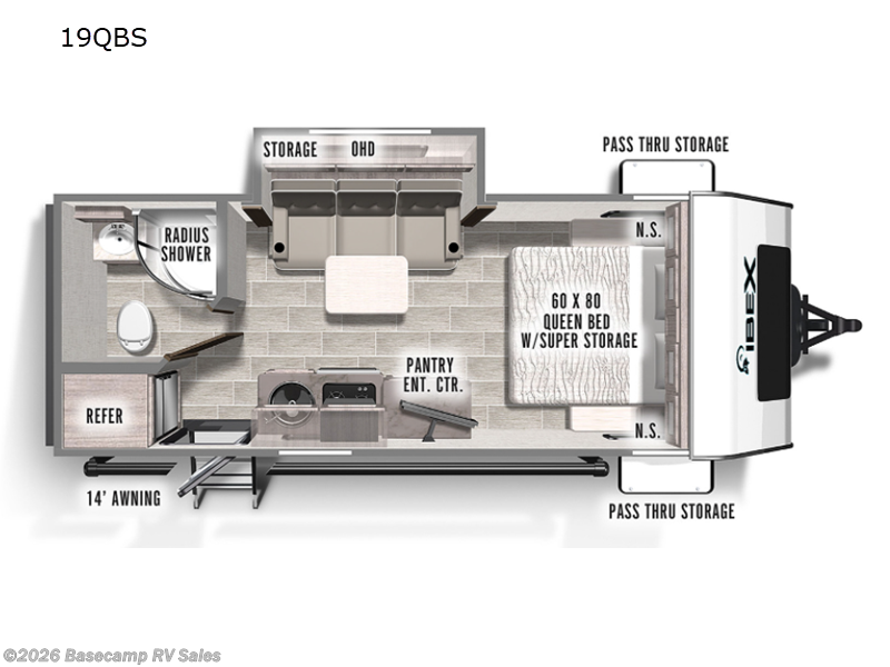 2022 Forest River IBEX 19QBS - Used Travel Trailer For Sale by Basecamp RV Sales in Rocklin, California features Slideout