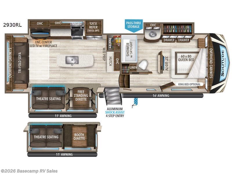 2019 Grand Design Solitude S-Class 2930RL-R - Used Fifth Wheel For Sale by Basecamp RV Sales in Rocklin, California features Slideout