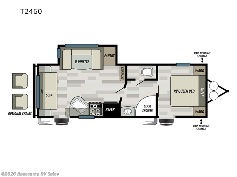 2021 Forest River EVO T2460 - Used Travel Trailer For Sale by Basecamp RV Sales in Rocklin, California features Slideout