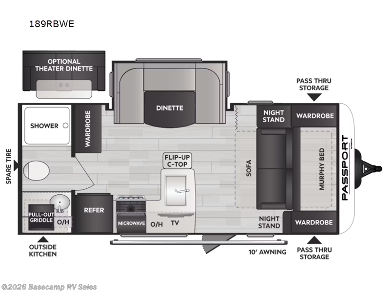 2024 Keystone Passport SL 189RBWE - Used Travel Trailer For Sale by Basecamp RV Sales in Rocklin, California features Slideout