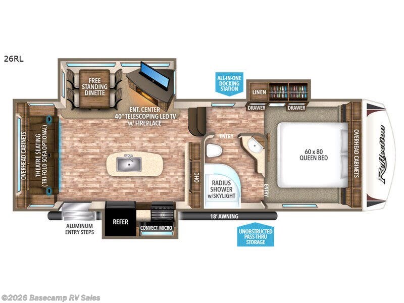 2017 Grand Design Reflection 26RL - Used Fifth Wheel For Sale by Basecamp RV Sales in Rocklin, California features Slideout