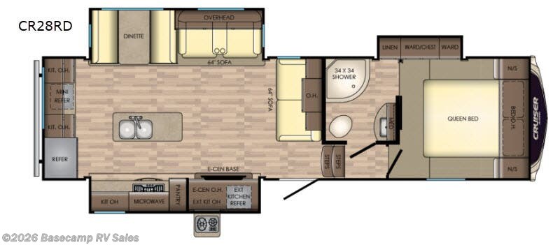 2018 CrossRoads Cruiser Aire CR28RD - Used Fifth Wheel For Sale by Basecamp RV Sales in Rocklin, California features Slideout