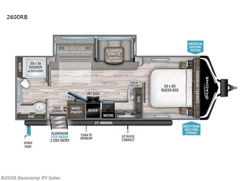 2022 Grand Design Imagine 2600RB - Used Travel Trailer For Sale by Basecamp RV Sales in Rocklin, California features Slideout