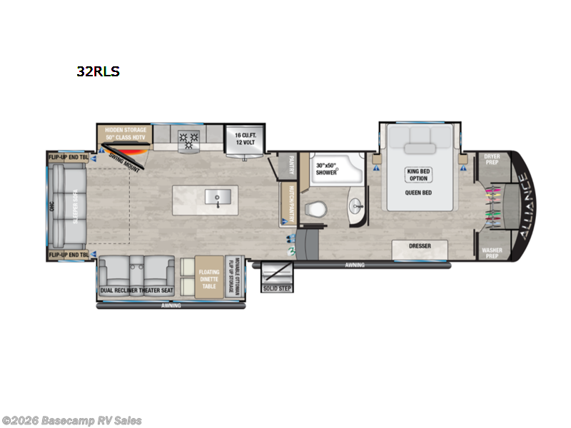 2024 Alliance RV Avenue 32RLS - Used Fifth Wheel For Sale by Basecamp RV Sales in Rocklin, California features Slideout