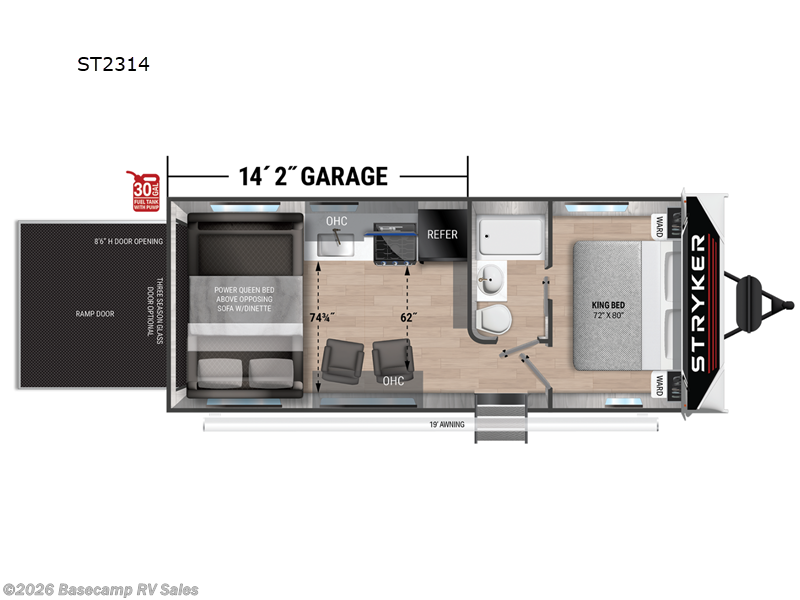 2025 Cruiser RV Stryker ST2314 - Used Toy Hauler For Sale by Basecamp RV Sales in Rocklin, California