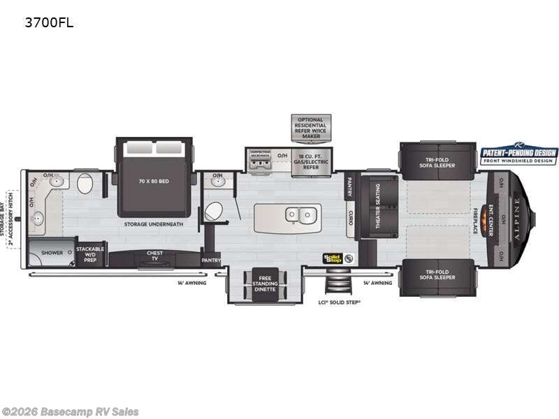2021 Keystone Alpine 3700FL - Used Fifth Wheel For Sale by Basecamp RV Sales in Rocklin, California features Slideout