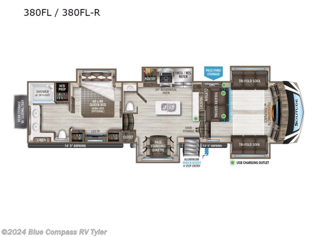 2021 Grand Design Solitude 380FL - Used Fifth Wheel For Sale by ExploreUSA RV Supercenter - TYLER, TX in Tyler, Texas features Slideout