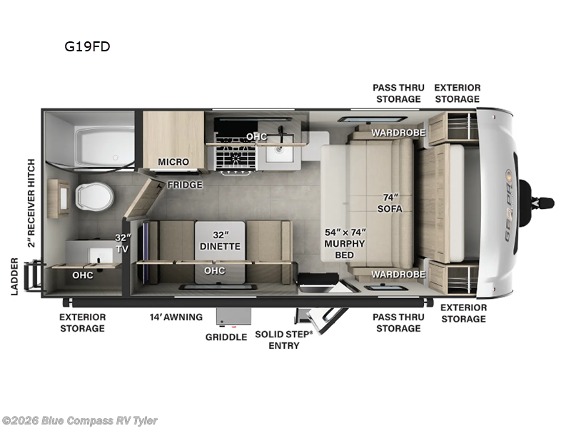 2025 Forest River Rockwood Geo Pro G19FD - Used Travel Trailer For Sale by Blue Compass RV Tyler in Tyler, Texas
