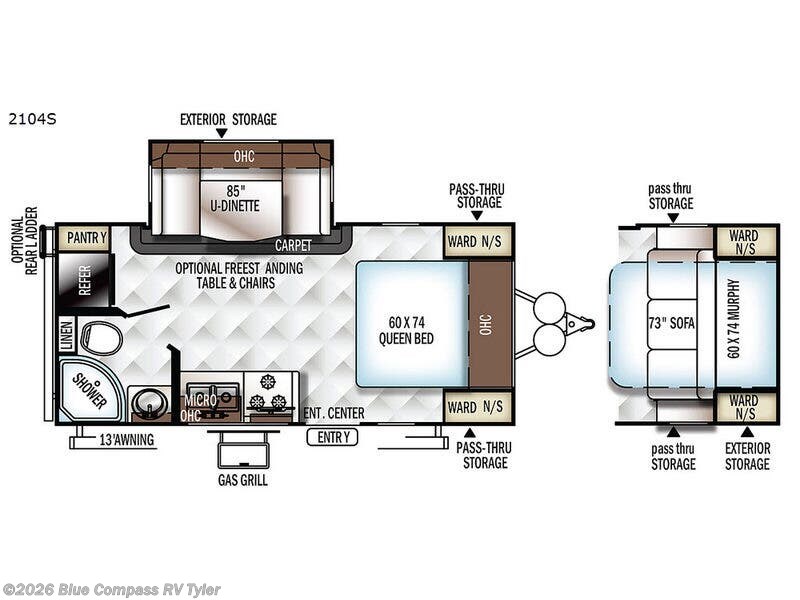 2017 Forest River Rockwood Mini Lite 2104s - Used Travel Trailer For Sale by Blue Compass RV Tyler in Tyler, Texas features Slideout