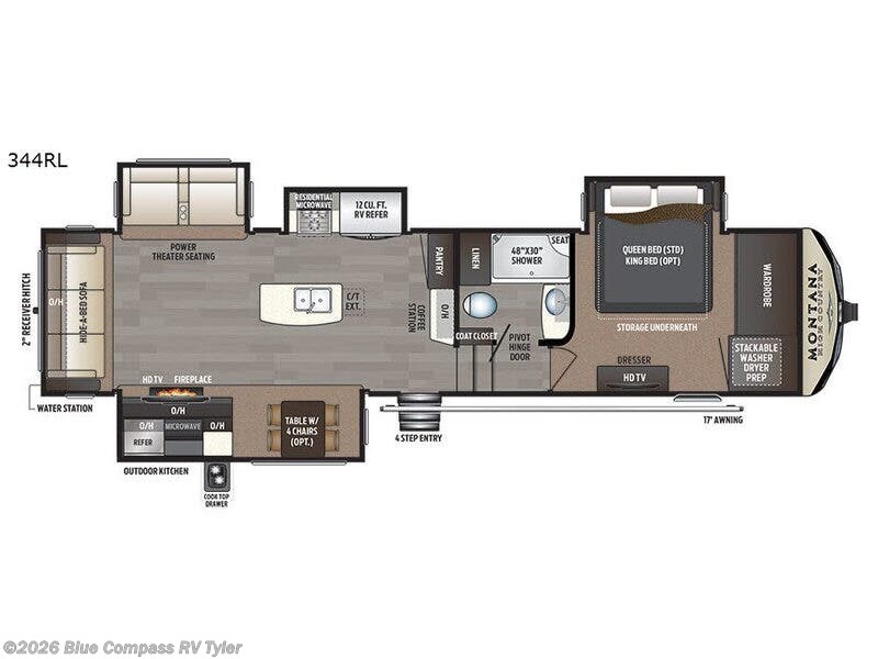 2018 Keystone Montana High Country 344RL - Used Fifth Wheel For Sale by Blue Compass RV Tyler in Tyler, Texas features Slideout
