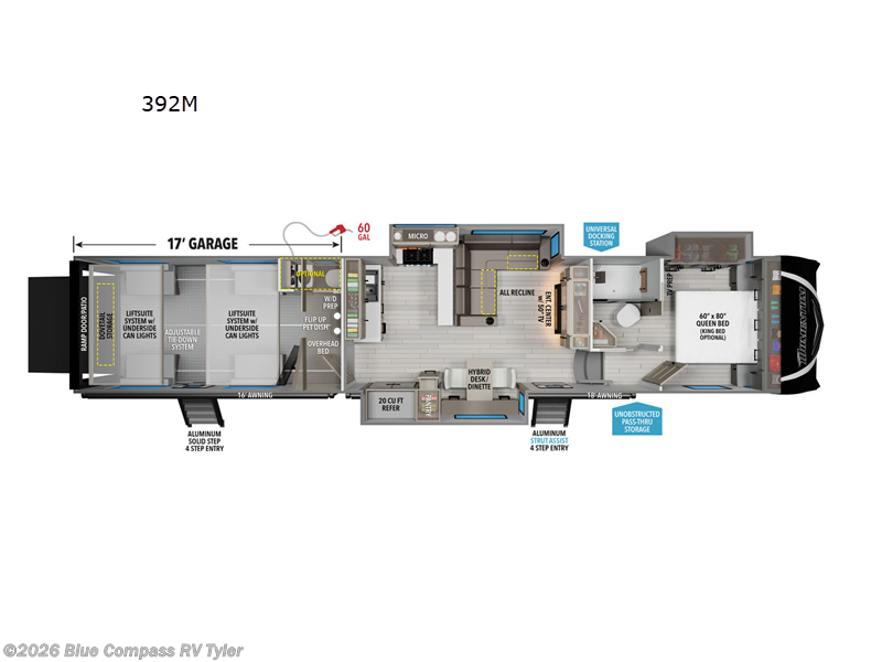 2025 Grand Design Momentum M-Class 392M - New Toy Hauler For Sale by Blue Compass RV Tyler in Tyler, Texas features Slideout